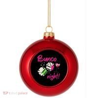 Bunco Night Retro Dice Wine Prize Plastic Christmas Ball Ornament thumb 0
