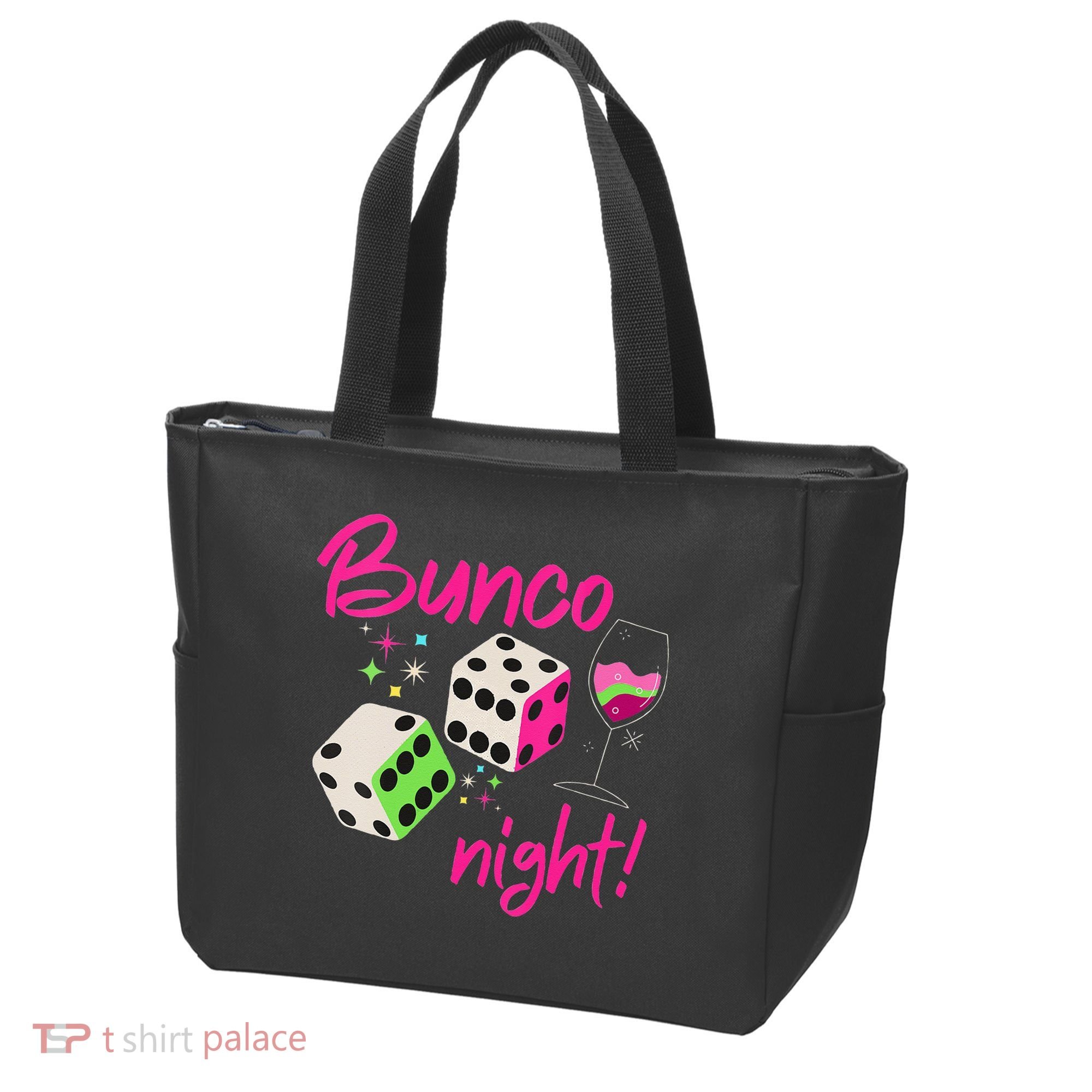 Bunco Night Retro Dice Wine Prize Tote Bag