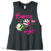 Bunco Night Retro Dice Wine Prize Women's Racerback Cropped Tank thumb 0