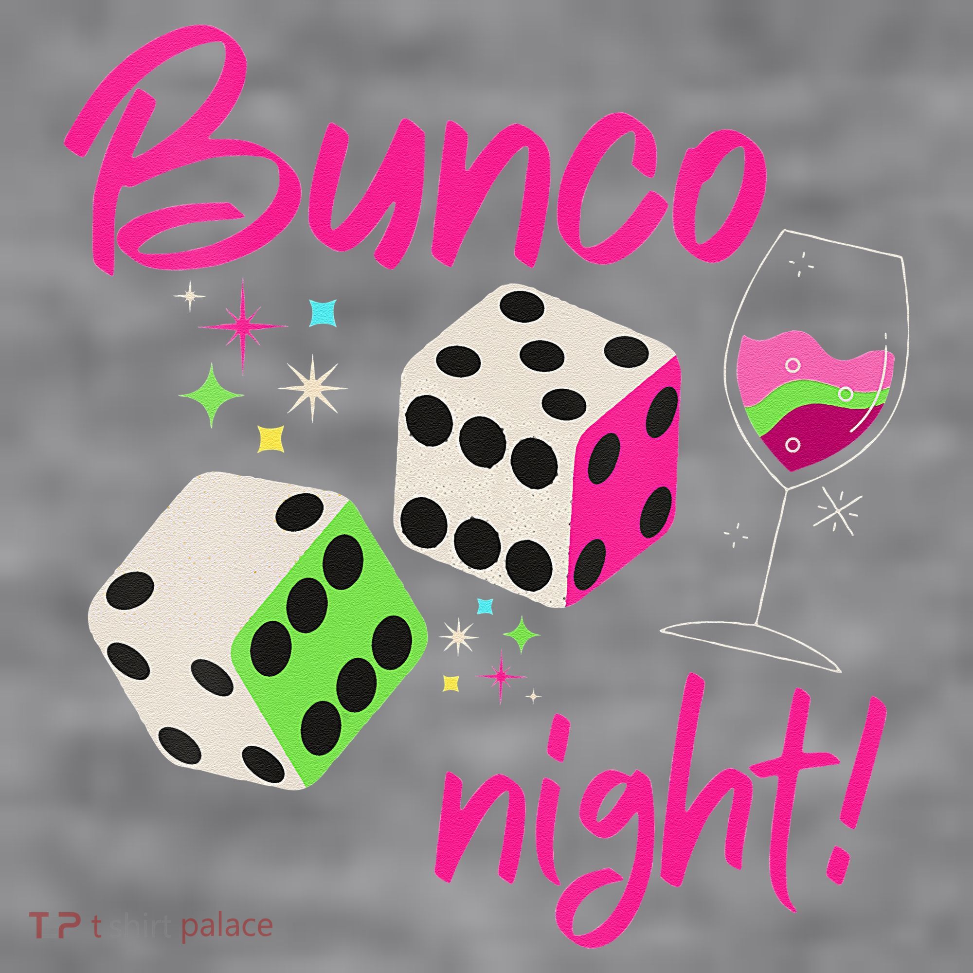 Bunco Night Retro Dice Wine Prize Women's Racerback Cropped Tank
