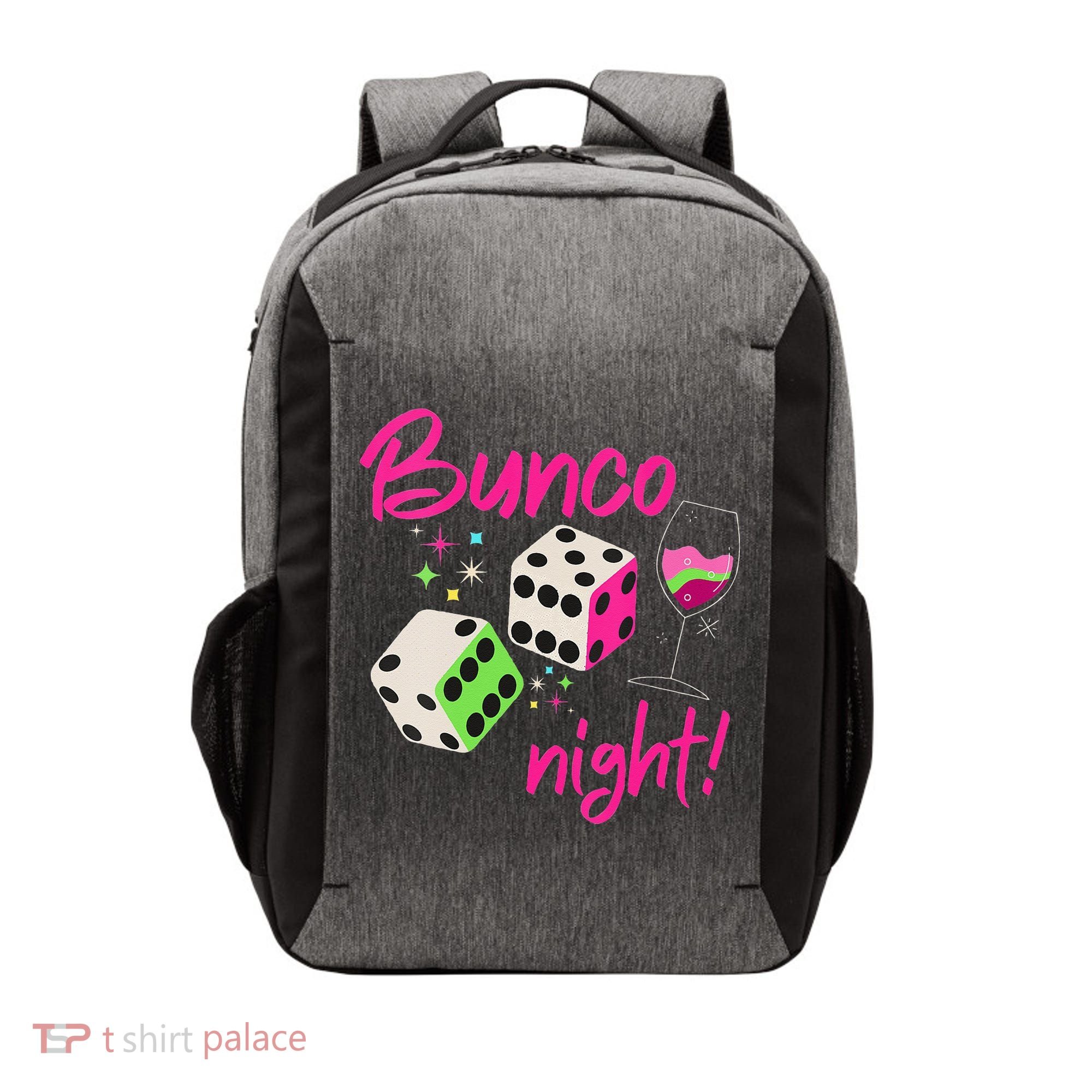Bunco Night Retro Dice Wine Prize Vector Backpack