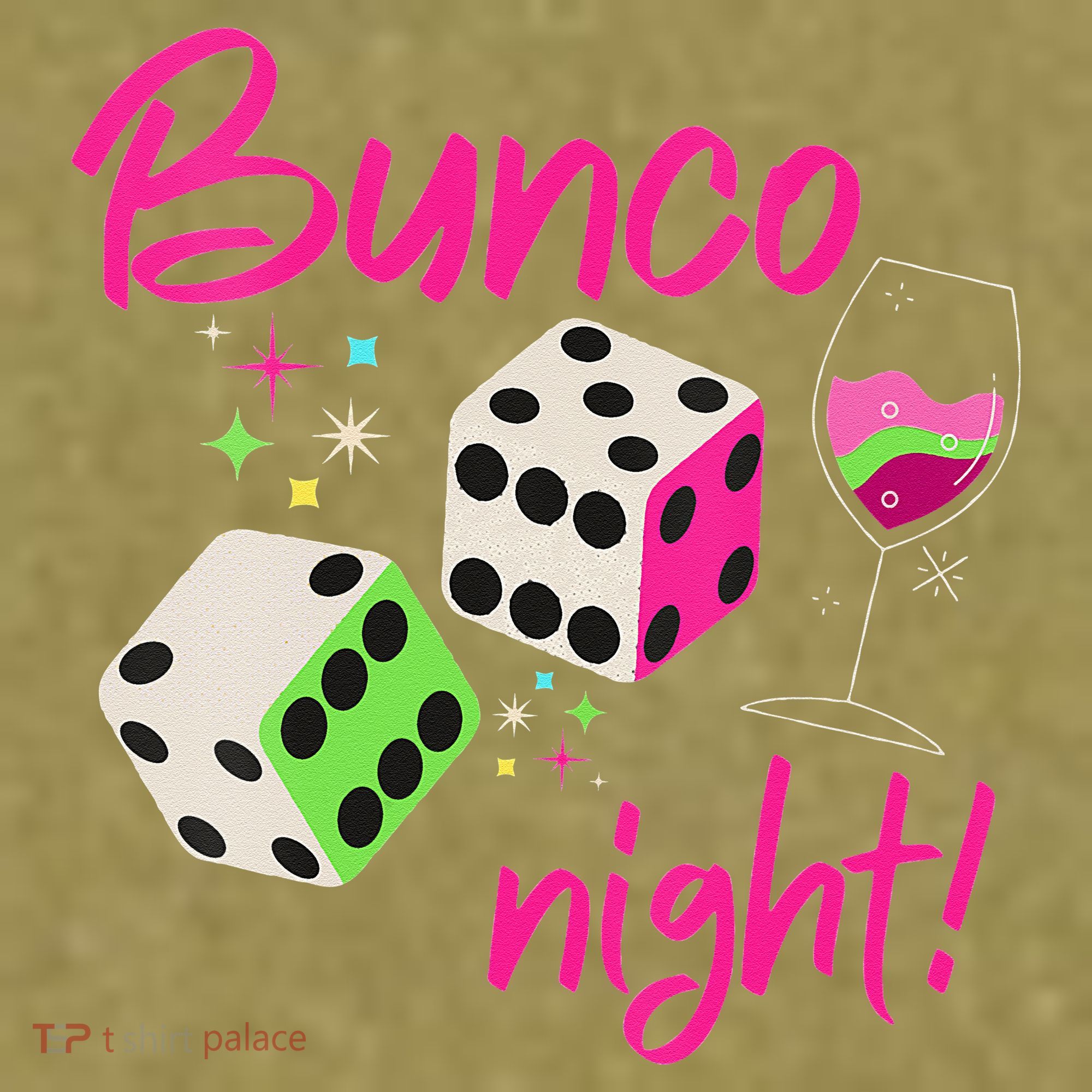 Bunco Night Retro Dice Wine Prize Garment-Dyed Women's Muscle Tee