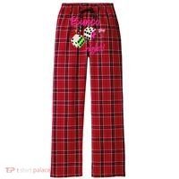 Bunco Night Retro Dice Wine Prize Women's Flannel Plaid Pajama Pants thumb 0