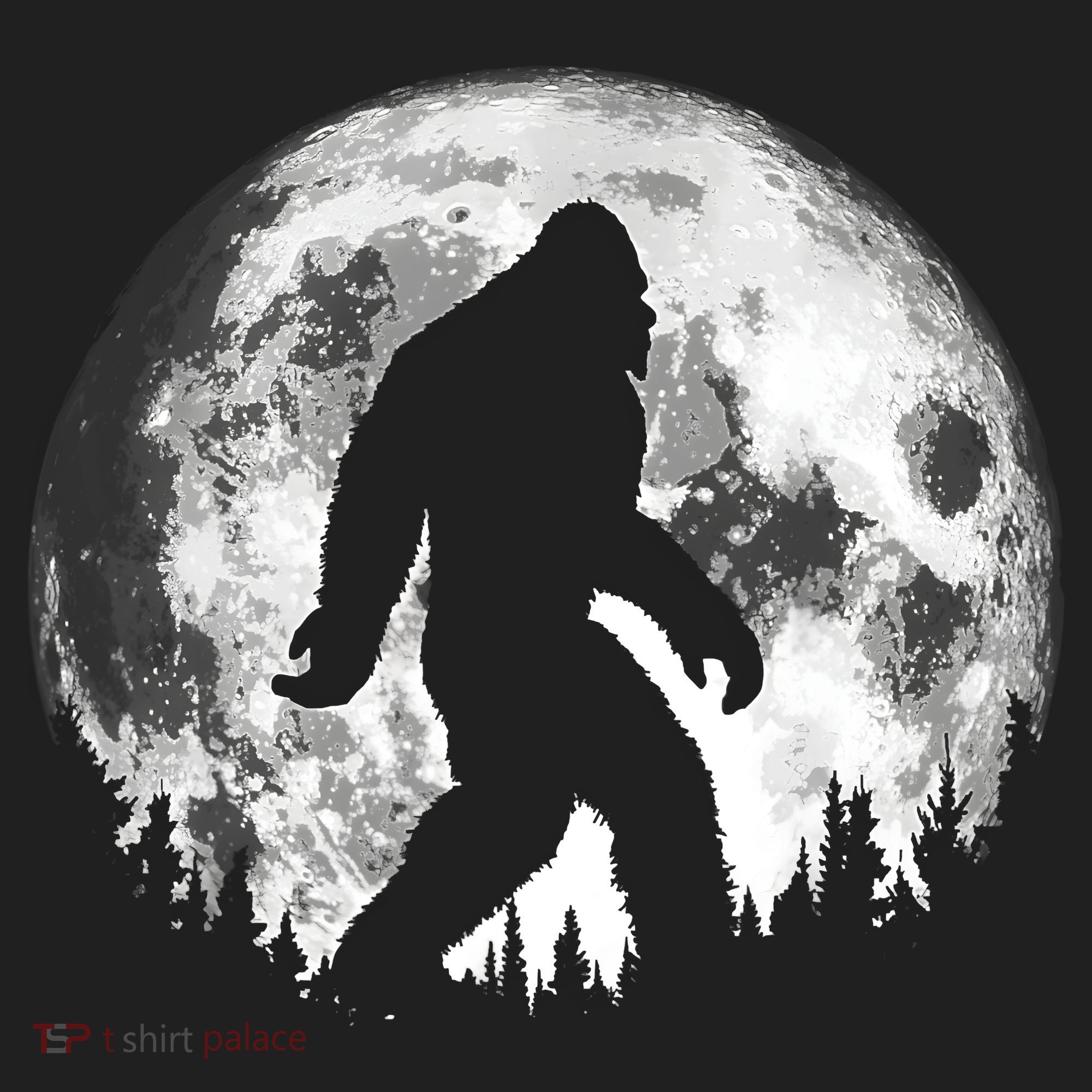 Bigfoot Night Stroll! Cool Full Moon Night & Trees Sasquatch Women's Sweatshirt