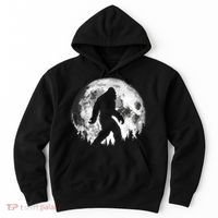 Bigfoot Night Stroll! Cool Full Moon Night & Trees Sasquatch Hoodie thumb 0
