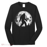 Bigfoot Night Stroll! Cool Full Moon Night & Trees Sasquatch Long Sleeve Shirt thumb 0