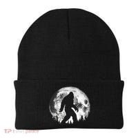 Bigfoot Night Stroll! Cool Full Moon Night & Trees Sasquatch Beanie thumb 0