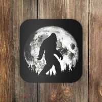 Bigfoot Night Stroll! Cool Full Moon Night & Trees Sasquatch Coaster thumb 0