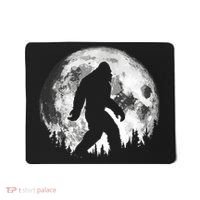 Bigfoot Night Stroll! Cool Full Moon Night & Trees Sasquatch Mousepad thumb 0