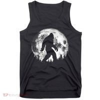 Bigfoot Night Stroll! Cool Full Moon Night & Trees Sasquatch Tank Top thumb 0