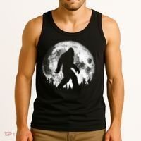 Bigfoot Night Stroll! Cool Full Moon Night & Trees Sasquatch Tank Top thumb 3