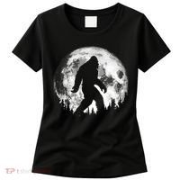 Bigfoot Night Stroll! Cool Full Moon Night & Trees Sasquatch Women's T-Shirt thumb 0
