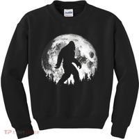 Bigfoot Night Stroll! Cool Full Moon Night & Trees Sasquatch Kids Sweatshirt thumb 0