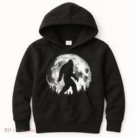 Bigfoot Night Stroll! Cool Full Moon Night & Trees Sasquatch Kids Hoodie thumb 0