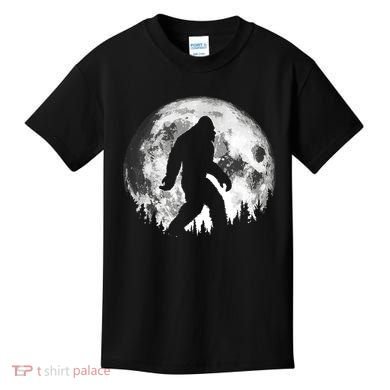 Bigfoot Night Stroll! Cool Full Moon Night & Trees Sasquatch Kids T-Shirt