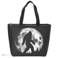 Bigfoot Night Stroll! Cool Full Moon Night & Trees Sasquatch Tote Bag thumb 0