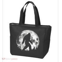 Bigfoot Night Stroll! Cool Full Moon Night & Trees Sasquatch Tote Bag thumb 3