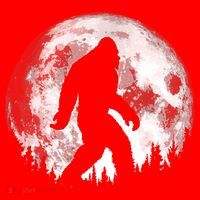 Bigfoot Night Stroll! Cool Full Moon Night & Trees Sasquatch Santa Hat thumb 1