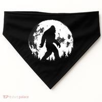Bigfoot Night Stroll! Cool Full Moon Night & Trees Sasquatch USA-Made Doggie Bandana thumb 0