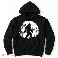 Bigfoot Night Stroll! Cool Full Moon Night & Trees Sasquatch Hoodie thumb 0