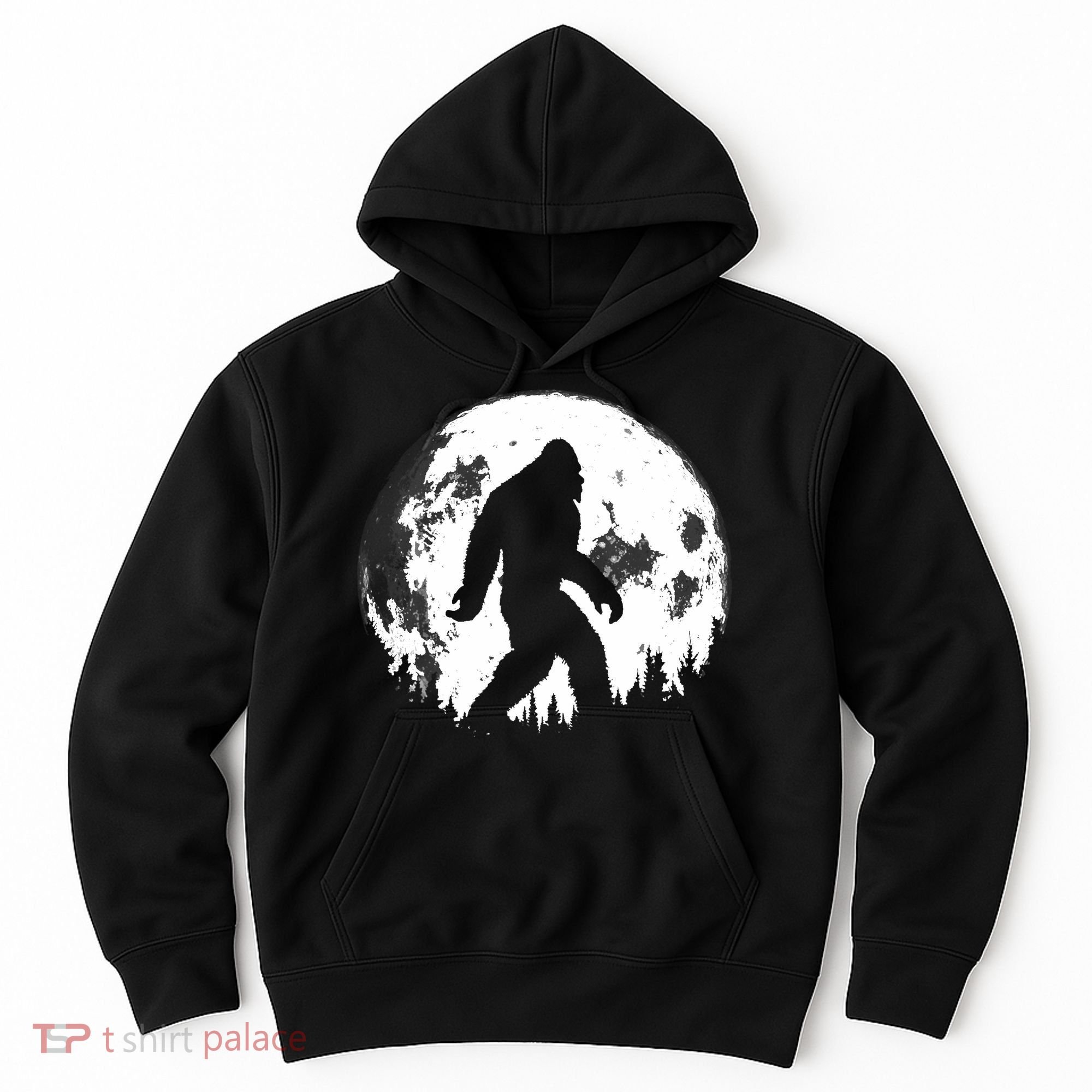Bigfoot Night Stroll! Cool Full Moon Night & Trees Sasquatch Hoodie