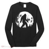 Bigfoot Night Stroll! Cool Full Moon Night & Trees Sasquatch Long Sleeve Shirt thumb 0