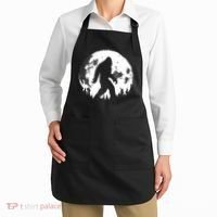 Bigfoot Night Stroll! Cool Full Moon Night & Trees Sasquatch Apron thumb 2