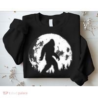 Bigfoot Night Stroll! Cool Full Moon Night & Trees Sasquatch Sweatshirt thumb 2