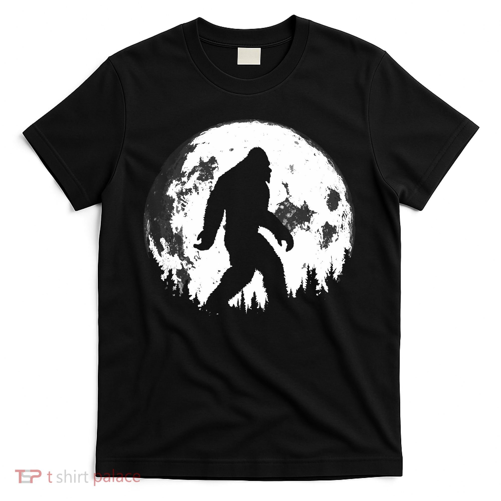 Bigfoot Night Stroll! Cool Full Moon Night & Trees Sasquatch T-Shirt