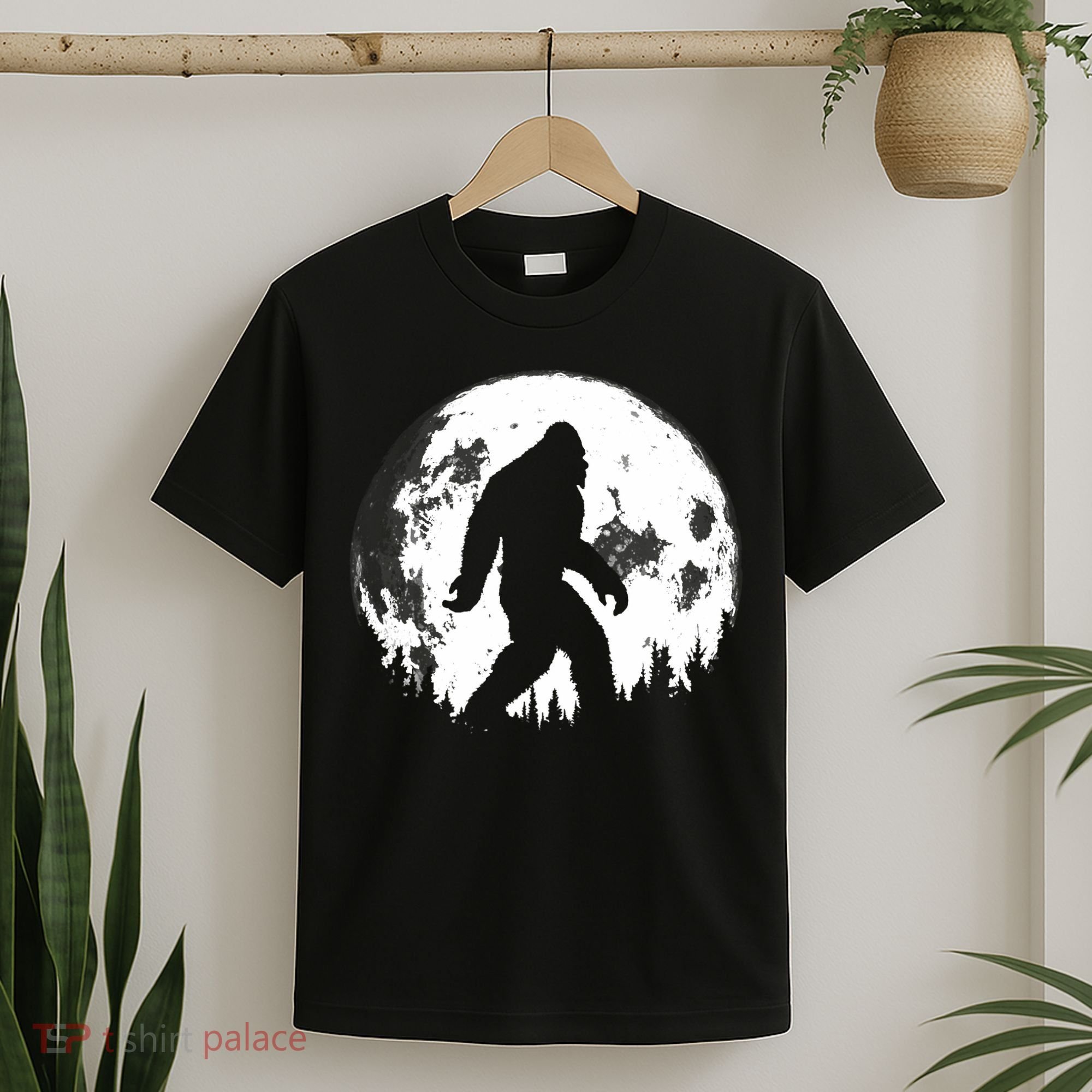 Bigfoot Night Stroll! Cool Full Moon Night & Trees Sasquatch T-Shirt