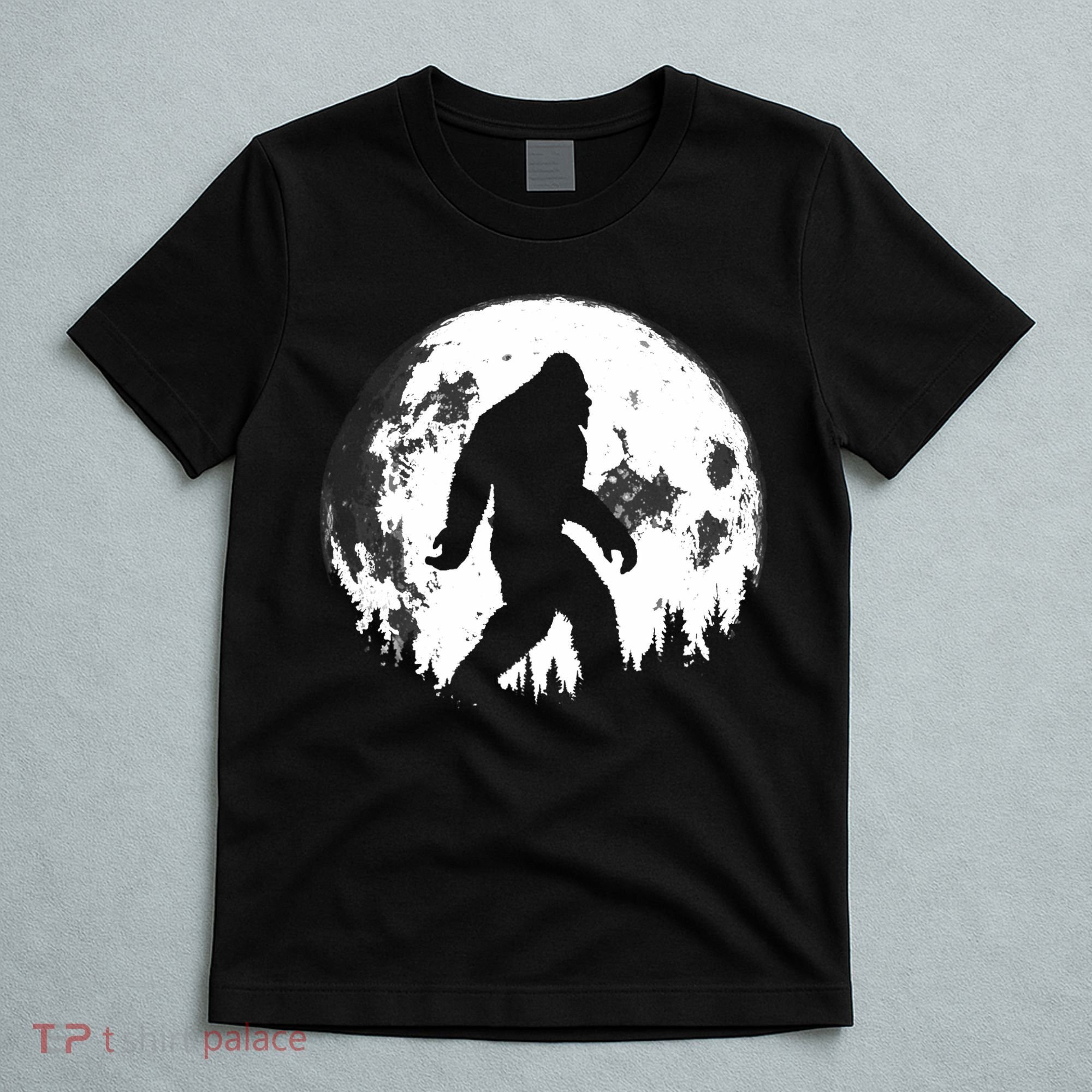 Bigfoot Night Stroll! Cool Full Moon Night & Trees Sasquatch T-Shirt