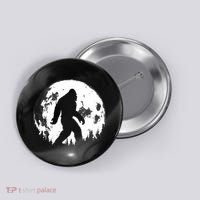 Bigfoot Night Stroll! Cool Full Moon Night & Trees Sasquatch Button thumb 0