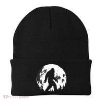Bigfoot Night Stroll! Cool Full Moon Night & Trees Sasquatch Beanie thumb 0