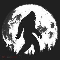 Bigfoot Night Stroll! Cool Full Moon Night & Trees Sasquatch Beanie thumb 2