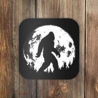 Bigfoot Night Stroll! Cool Full Moon Night & Trees Sasquatch Coaster thumb 0
