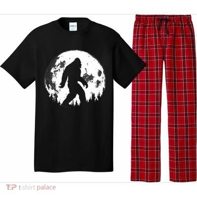 Bigfoot Night Stroll! Cool Full Moon Night & Trees Sasquatch Pajama Set