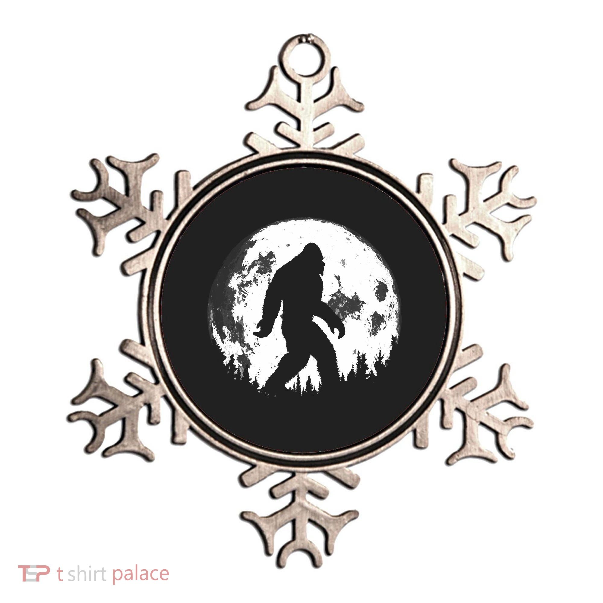 Bigfoot Night Stroll! Cool Full Moon Night & Trees Sasquatch Ornament