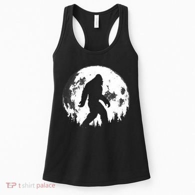 Bigfoot Night Stroll! Cool Full Moon Night & Trees Sasquatch Women's Tank Top