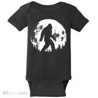 Bigfoot Night Stroll! Cool Full Moon Night & Trees Sasquatch Baby Bodysuit thumb 0