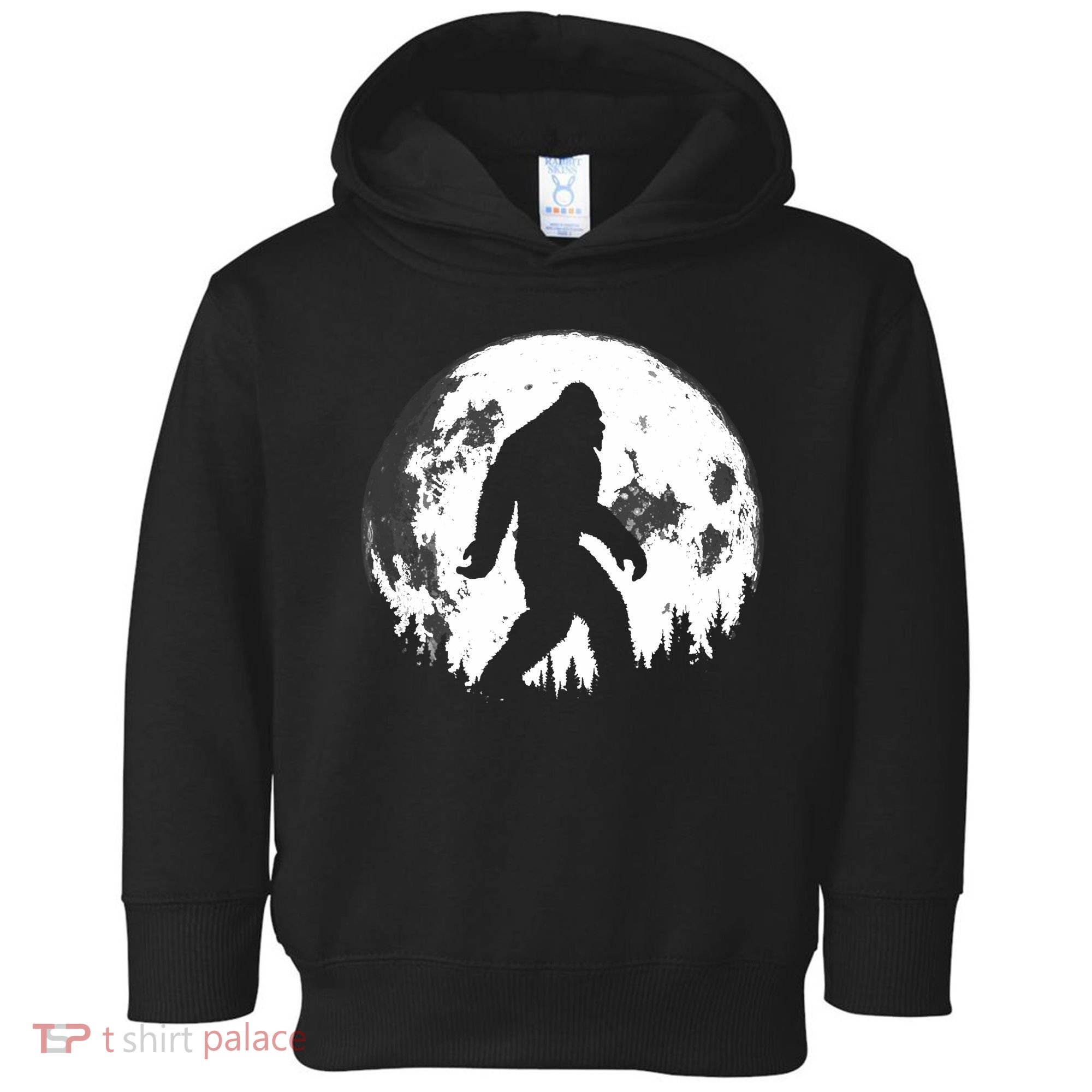 Bigfoot Night Stroll! Cool Full Moon Night & Trees Sasquatch Toddler Hoodie