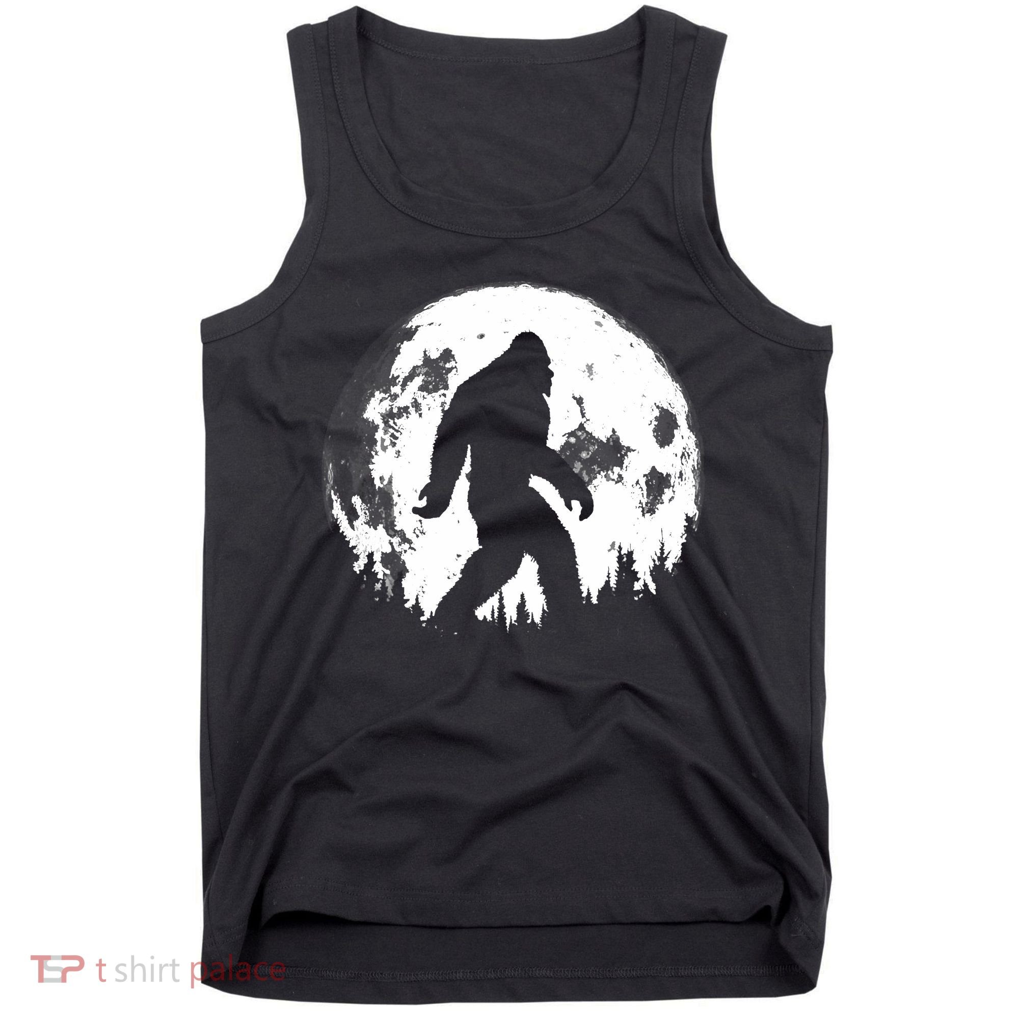 Bigfoot Night Stroll! Cool Full Moon Night & Trees Sasquatch Tank Top