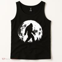 Bigfoot Night Stroll! Cool Full Moon Night & Trees Sasquatch Tank Top thumb 2