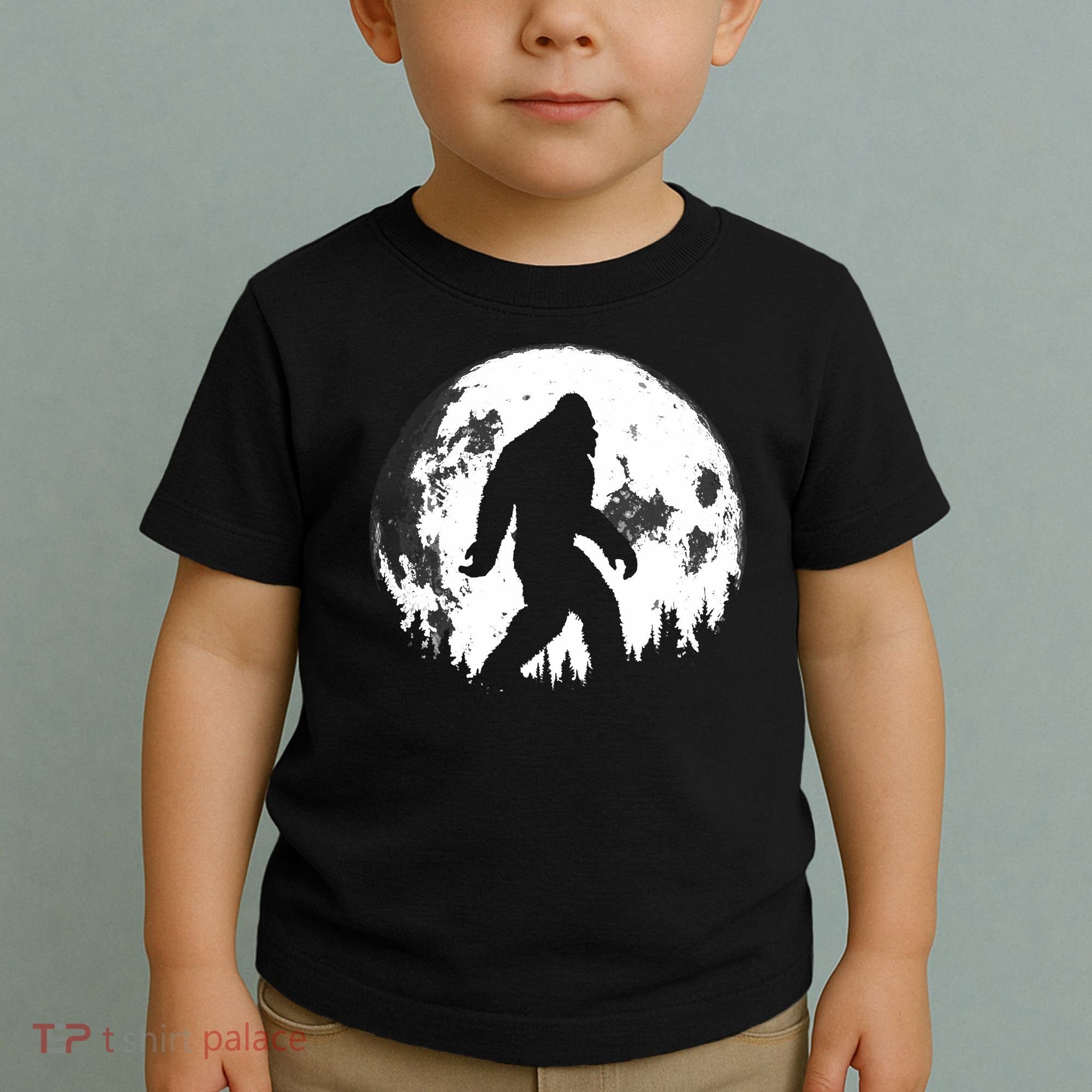 Bigfoot Night Stroll! Cool Full Moon Night & Trees Sasquatch Toddler T-Shirt