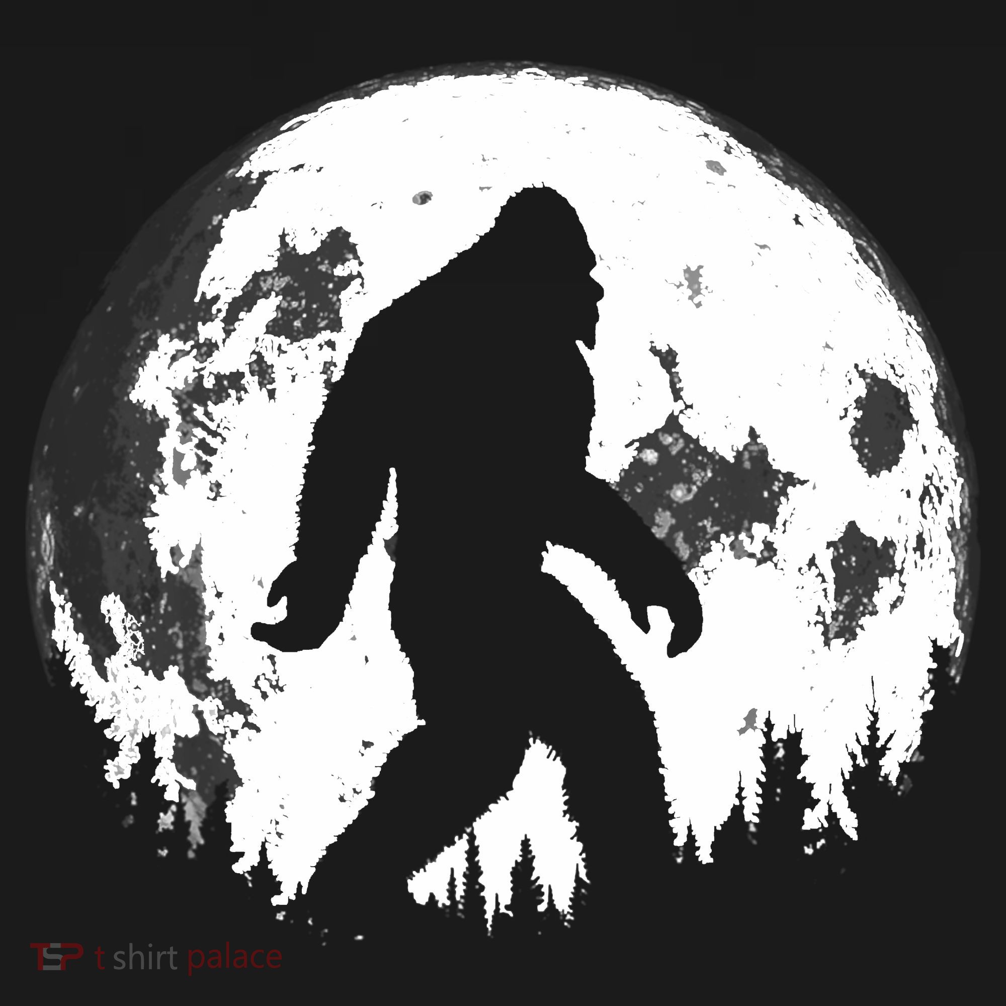 Bigfoot Night Stroll! Cool Full Moon Night & Trees Sasquatch Visor