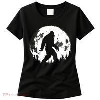Bigfoot Night Stroll! Cool Full Moon Night & Trees Sasquatch Women's T-Shirt thumb 0