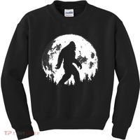 Bigfoot Night Stroll! Cool Full Moon Night & Trees Sasquatch Kids Sweatshirt thumb 0