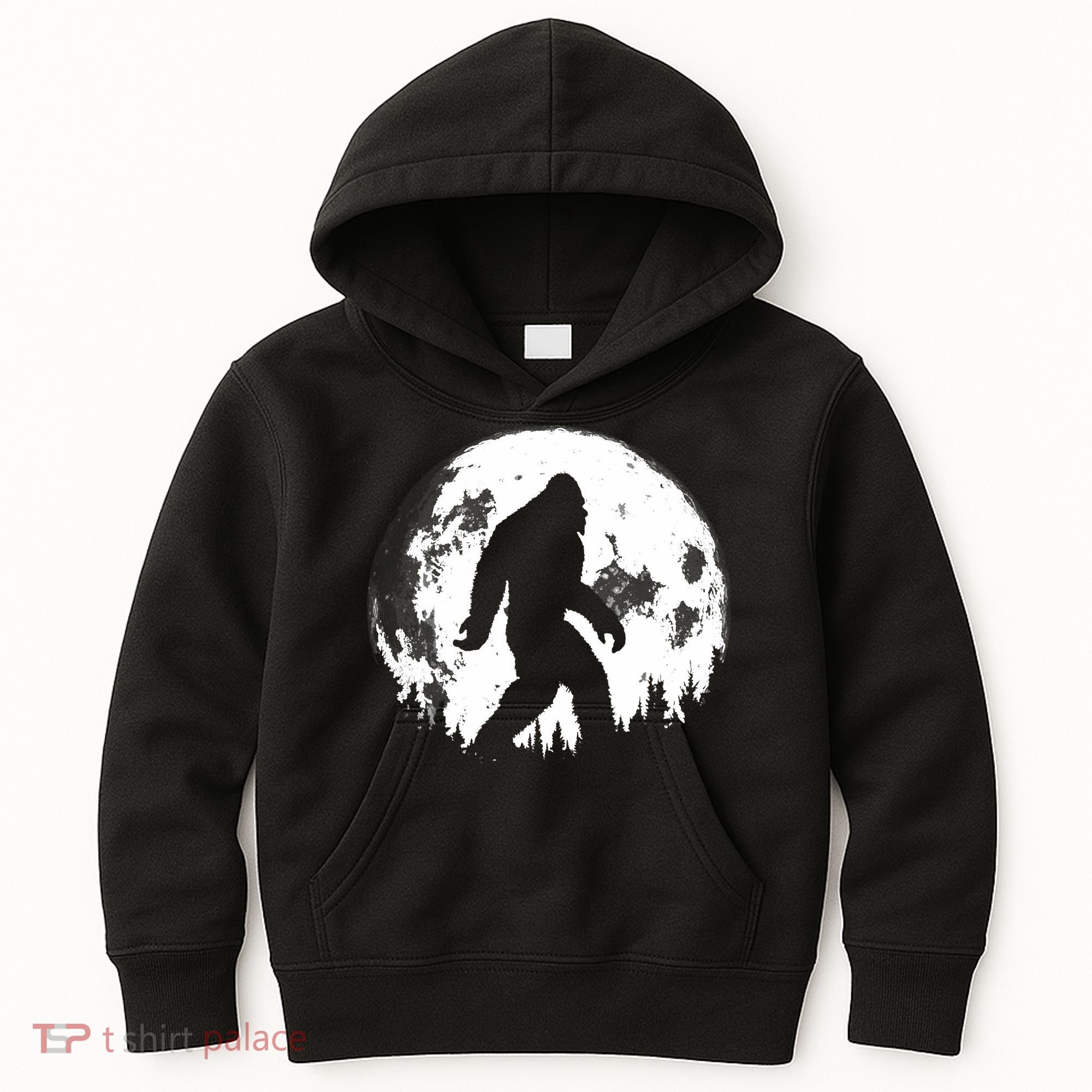 Bigfoot Night Stroll! Cool Full Moon Night & Trees Sasquatch Kids Hoodie