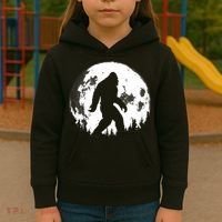 Bigfoot Night Stroll! Cool Full Moon Night & Trees Sasquatch Kids Hoodie thumb 3