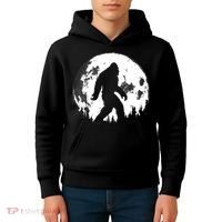 Bigfoot Night Stroll! Cool Full Moon Night & Trees Sasquatch Kids Hoodie thumb 4