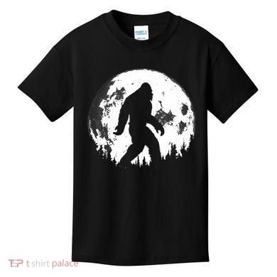 Bigfoot Night Stroll! Cool Full Moon Night & Trees Sasquatch Kids T-Shirt